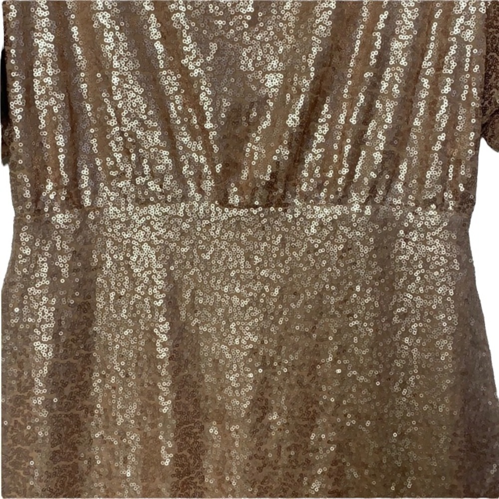 🌸2/$25 NWT Francesca’s Tatiana Rose Gold Sequined Dress - Picture 12 of 14